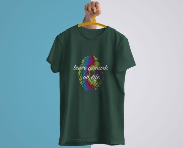 Leave a Mark On Life Bakılı Erkek Oversize T-Shirt