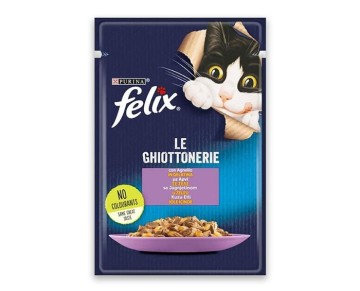 Felix Sensations Taze Jöle İçerisinde Kuzu Etli Yetişkin Yaş Kedi Maması 85 Gr
